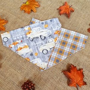 š¶ 3 for $15 * Pablo Reversible Pumpkin Truck Fall Autumn Cotton Dog Bandana